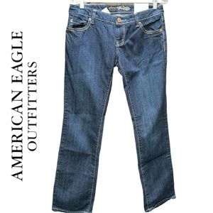 NWT AMERICAN EAGLE Jeans Pants Women's Size 6 Short Super Low Rise Straight Leg